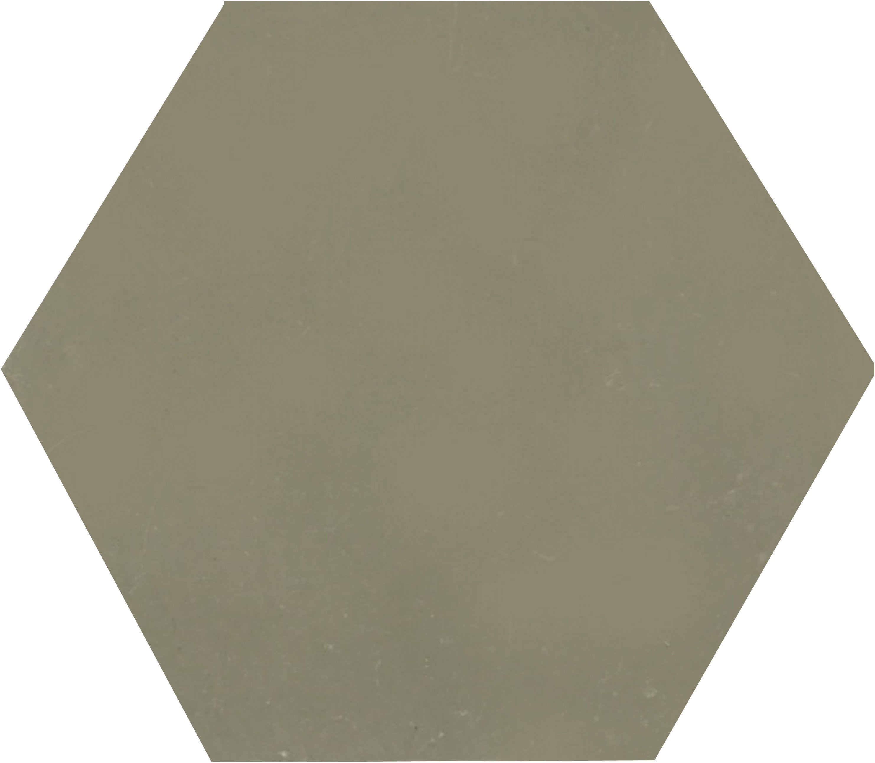 Sample 13 Khaki Green Hexagonal Solid Colour Encaustic Cement Tile