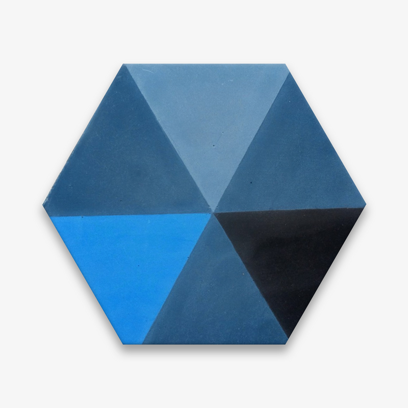 Hexagonal Africa Blue Encaustic Cement Tiles
