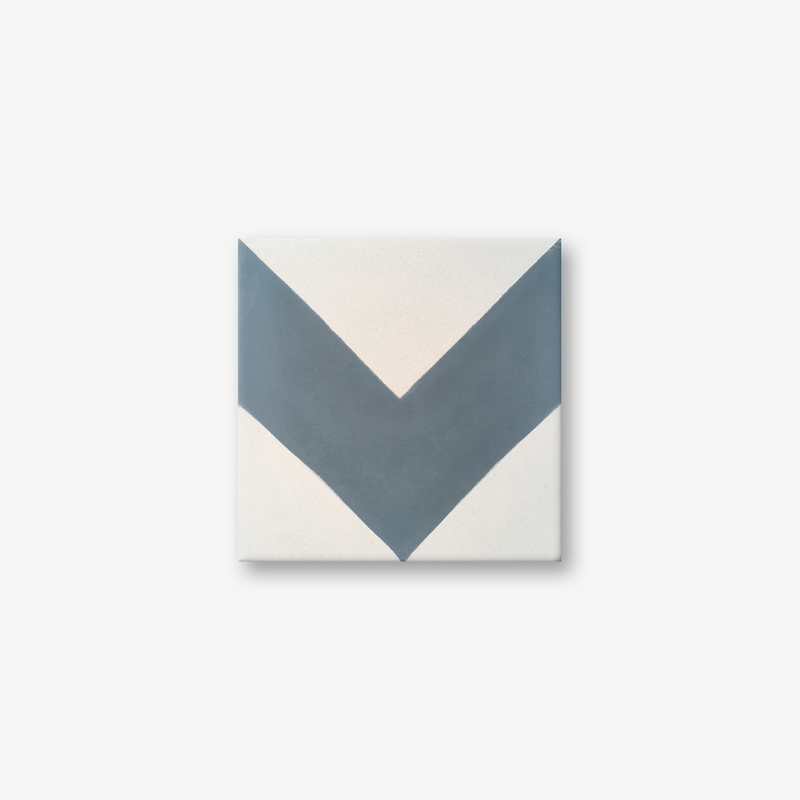 Chevron Blue Encaustic Cement Tile