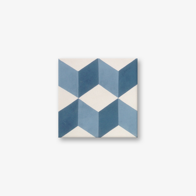 Geometric Midnight Blue Encaustic Cement Tile