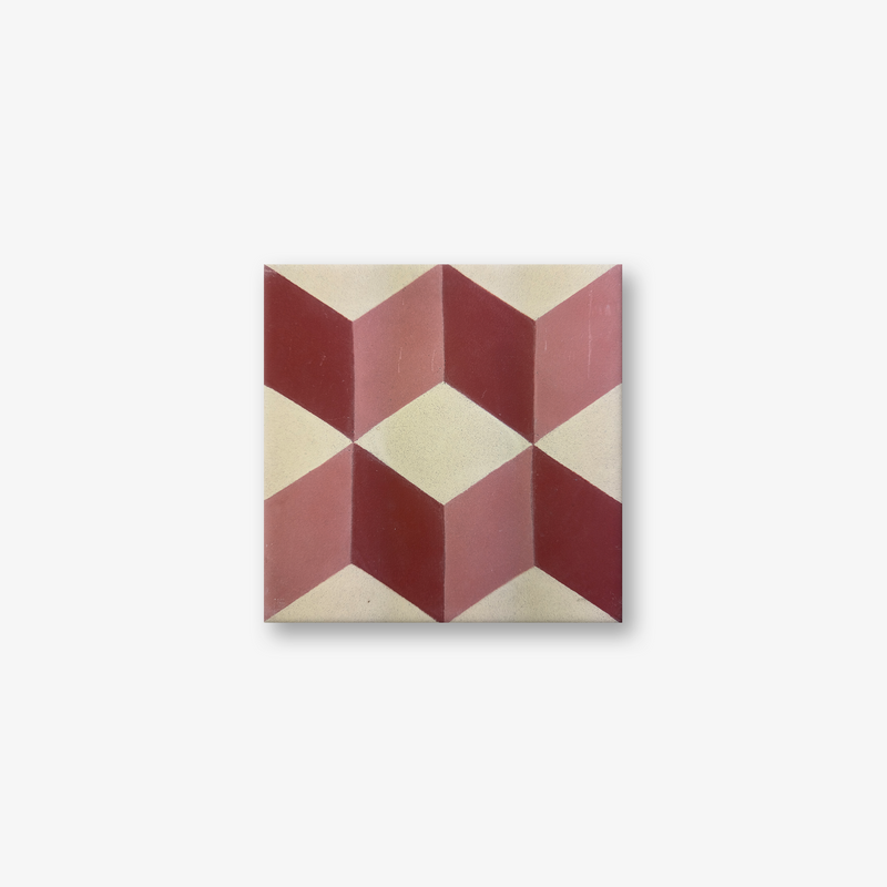 Geometric Red Encaustic Cement Tile