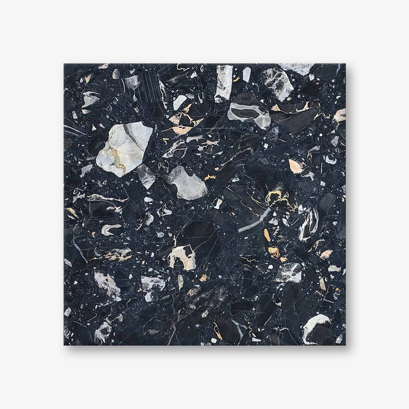 E2 Black Gold Terrazzo Resin