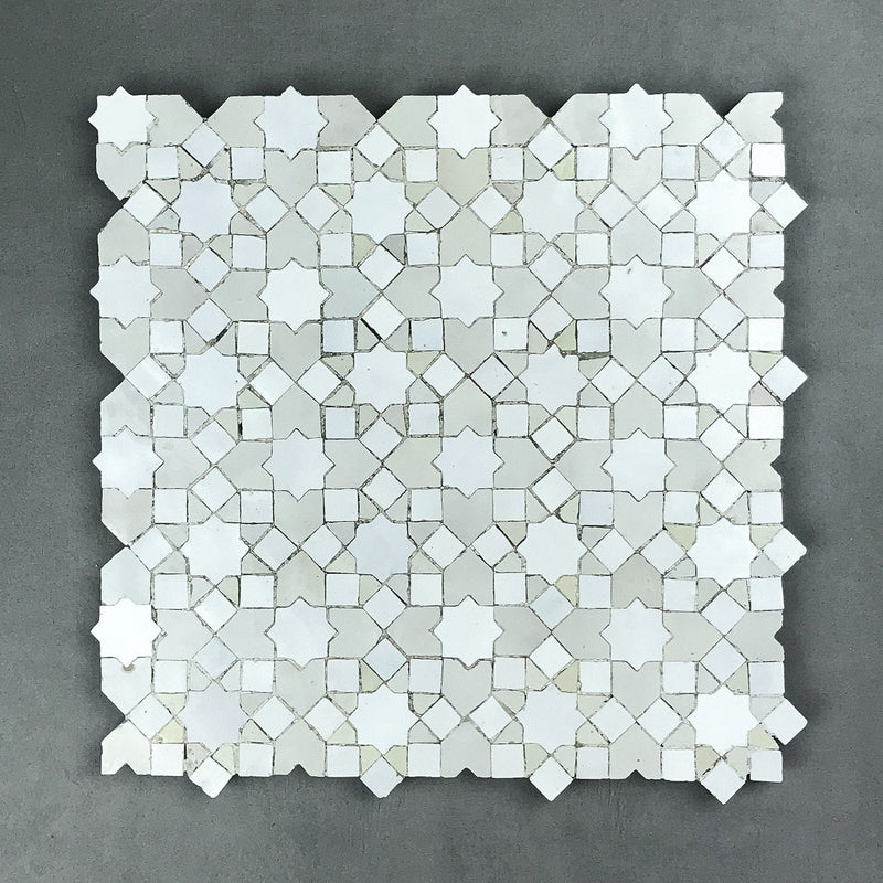 Zellige 27cm Tarsea White Star Panels