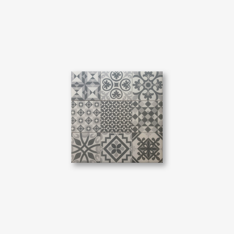 Vestige Porcelain Black & White Patchwork Mix