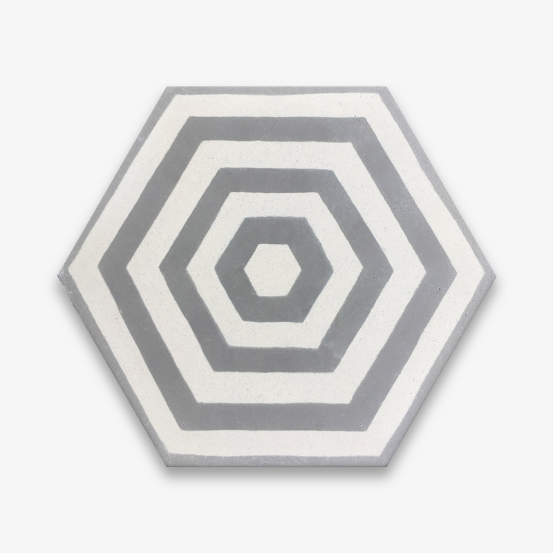 Hexagonal Honeycomb Light Grey Encaustic Cement Tiles