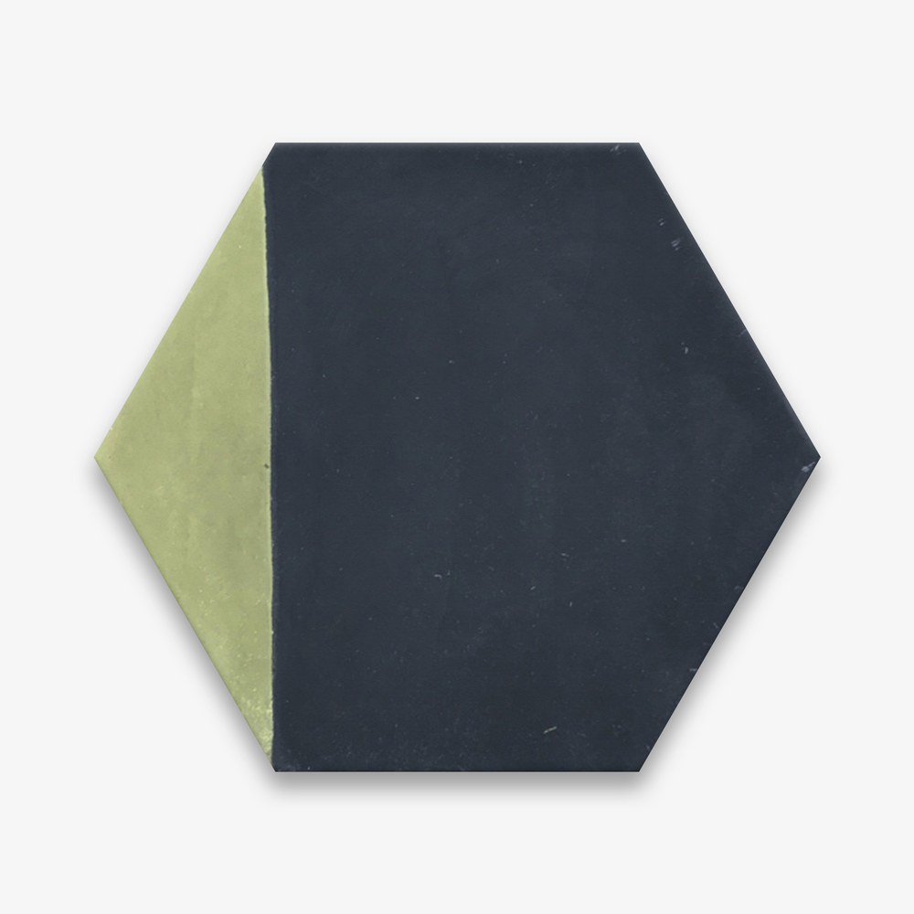 Hexagonal Triangles Verde Green Encaustic Cement