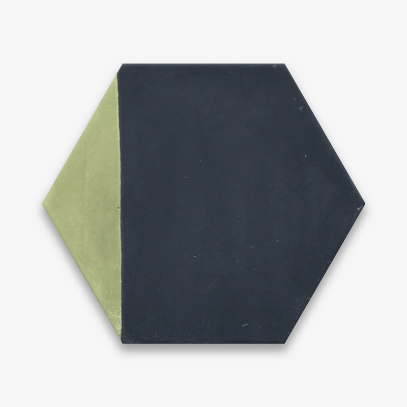 Hexagonal Triangles Gold Encaustic Cement Tile