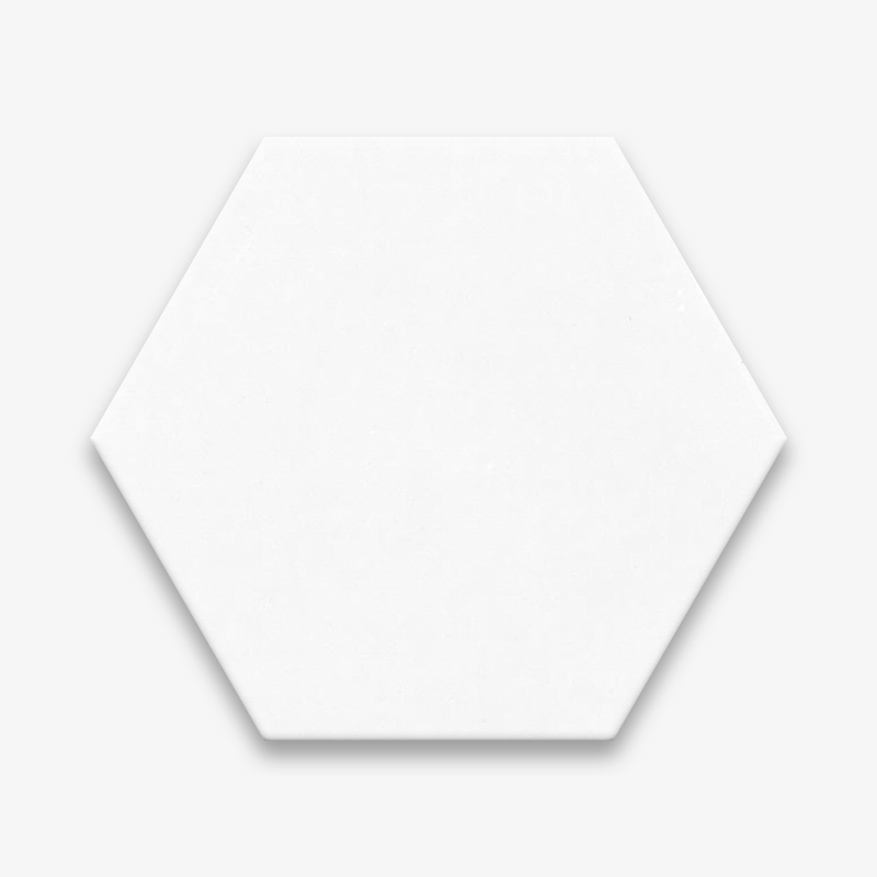 Splash Clay Plain Colour Hexagonal Porcelain White