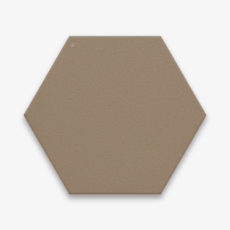 Splash Clay Plain Colour Hexagonal Porcelain Taupe R10