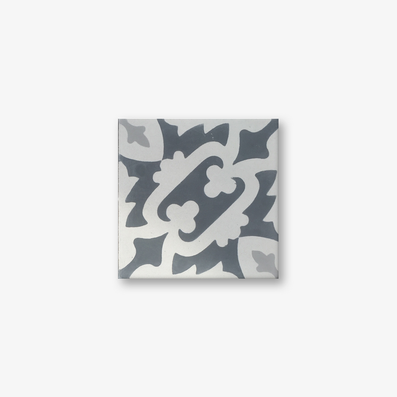Bosque White Grey Encaustic Cement Tile