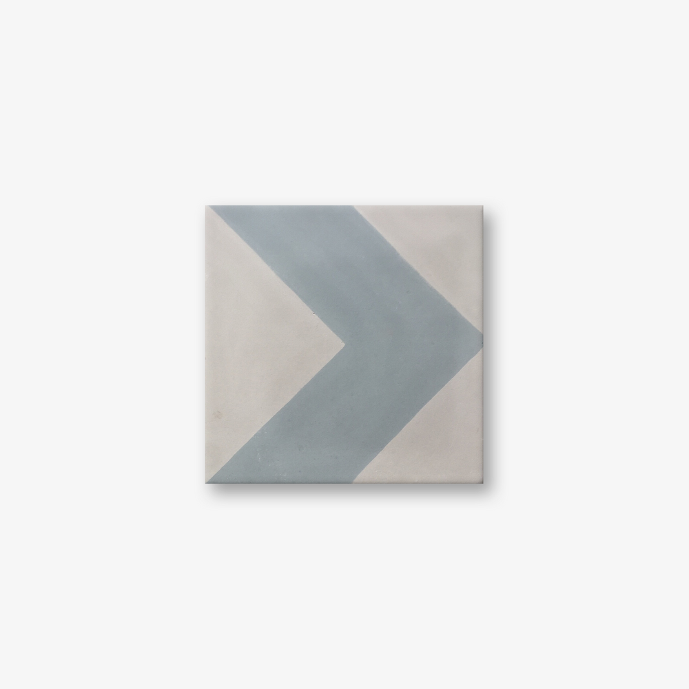 Chevron Green Encaustic Cement Tile