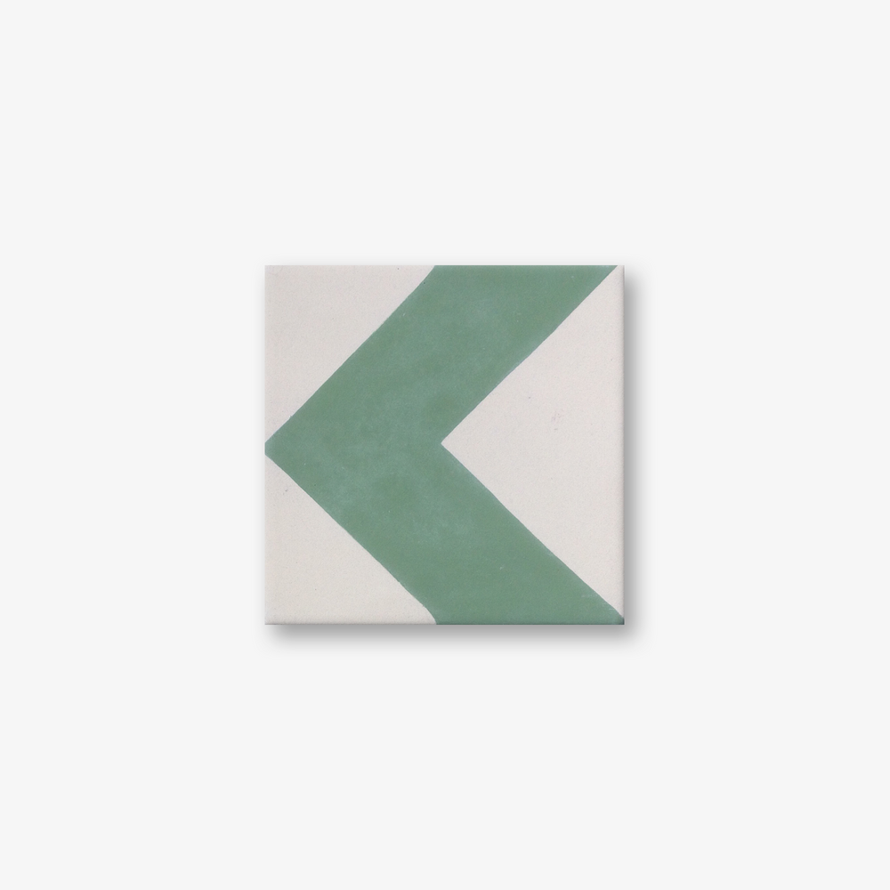 Chevron Green Encaustic Cement Tile