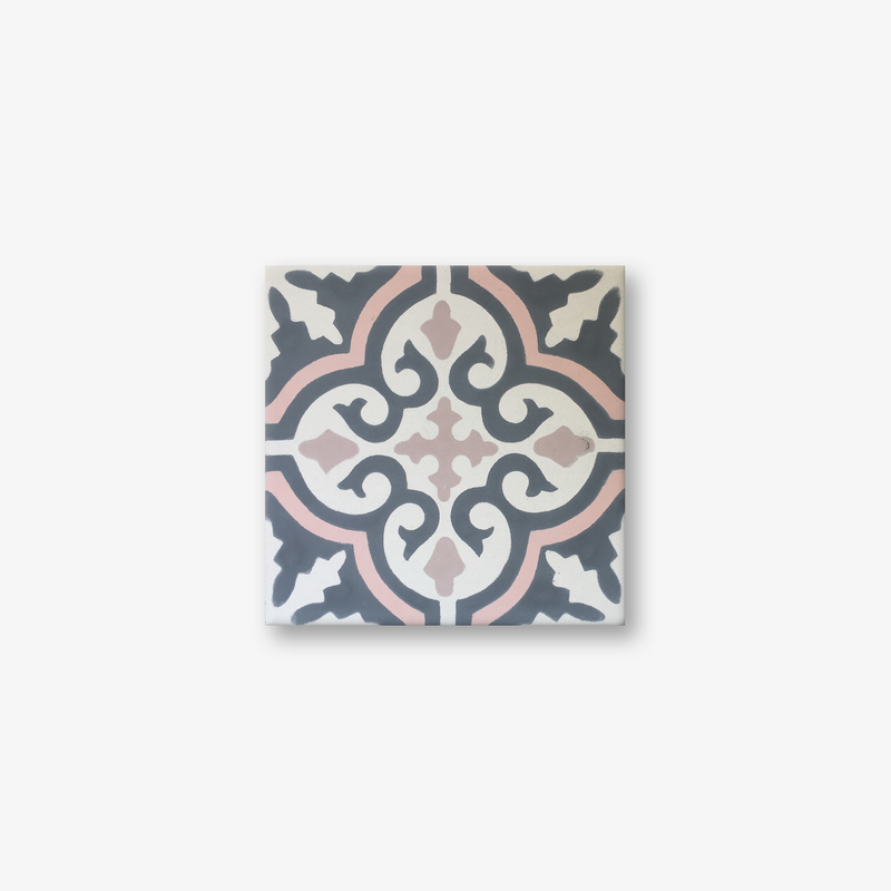 Cuba Grey Pink Encaustic Cement Tile