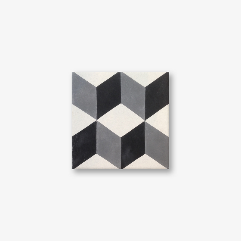 Geometric Black Encaustic Cement Tile