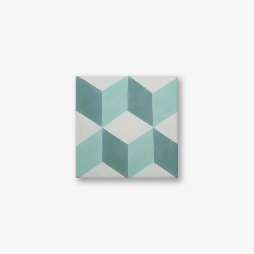 Geometric Red Encaustic Cement Tile