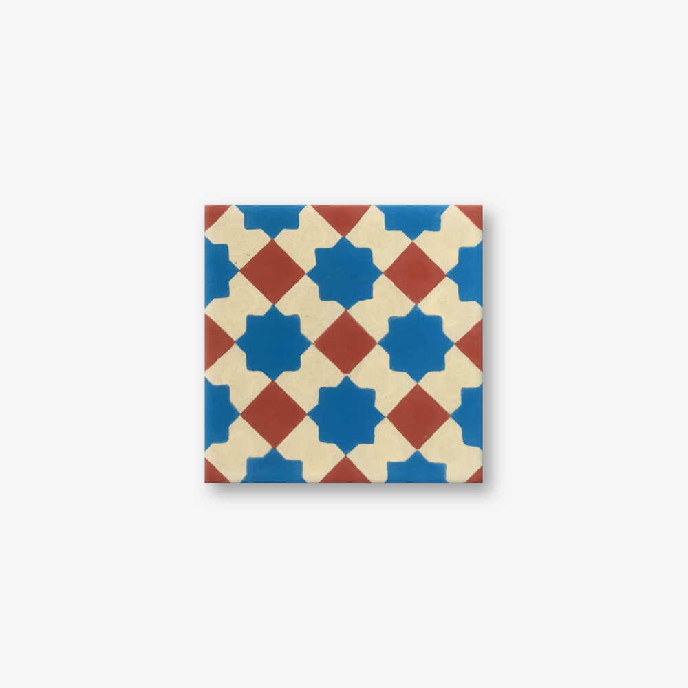 Marrakech Red Stripe Encaustic Cement Tile