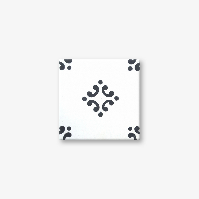 Paisley Black & White Encaustic Cement Tile