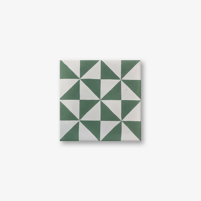 Truchet Verde Grigio Encaustic Cement Tile