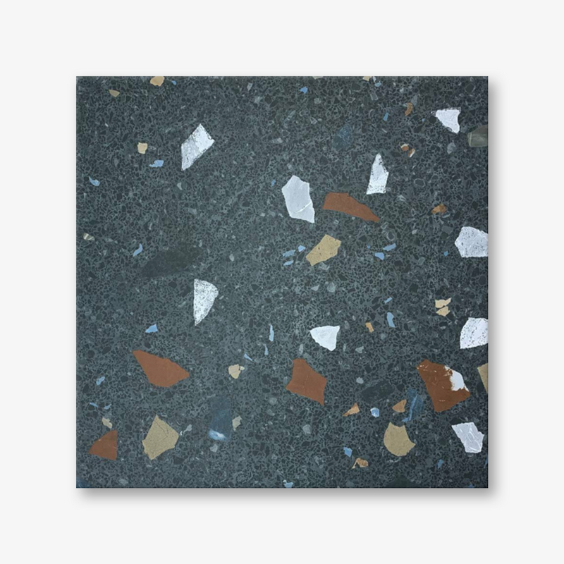 Terrazzo Big Chips Multicolour Black Porcelain