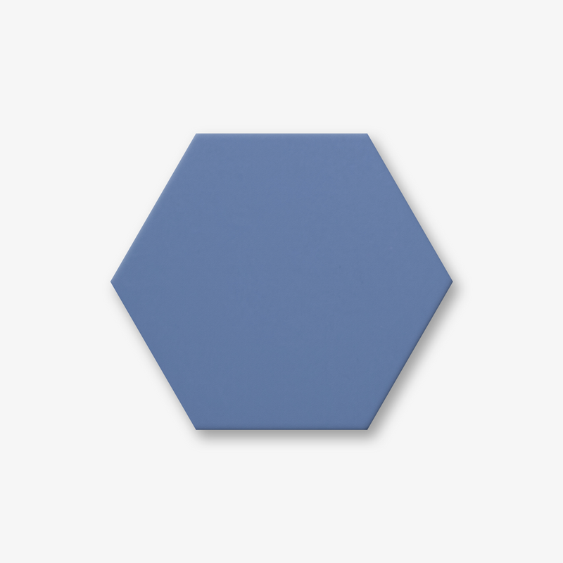 Splash Clay Plain Colour Hexagonal Porcelain Light Blue