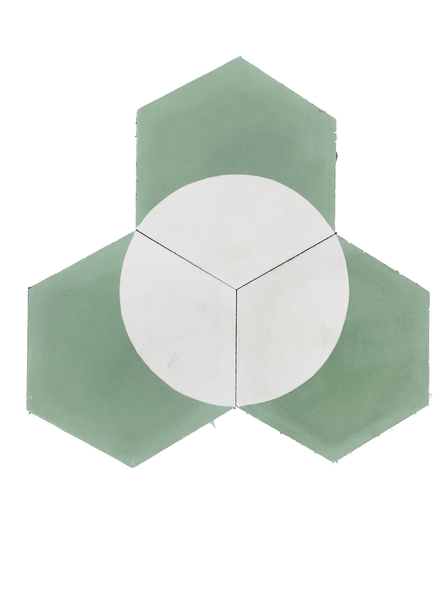 Hexagonal Tulum Verde Green Encaustic Cement Tile