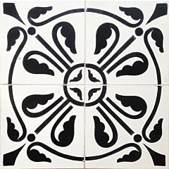 Alicia Black & White Encaustic Cement Tile 20cm*20cm