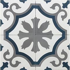 Ambrosia Marine Blue Grey Encaustic Cement Tiles 20cm*20cm