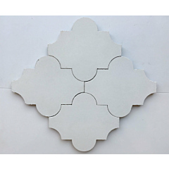 01 White - Solid Colour Arabesque Encaustic Cement Tile 20cm*17cm