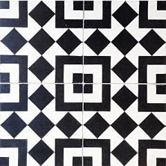 Balboa Black & White Encaustic Cement Tile 20cm*20cm