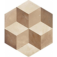 Cemento Hex Cube Terra Porcelain Tiles