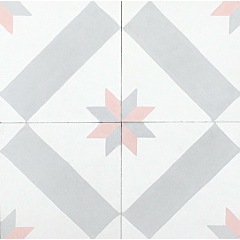 Charlotte Grey Pink Encaustic Cement Tile 20cm*20cm