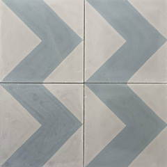 Chevron Blue Grey Encaustic Cement Tile 20cm*20cm