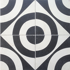 Concentric Black Encaustic Cement Tile 20cm*20cm