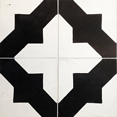 Corona Black & White Encaustic Cement Tile 20cm*20cm