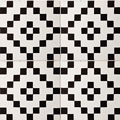 Cubit Black & White Encaustic Cement Tile 20cm*20cm