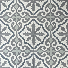 Cuba White Grey Encaustic Cement Tile 20cm*20cm
