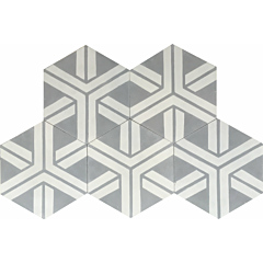 Hexagonal Lanza Encaustic Cement Tile 17cm x 20cm