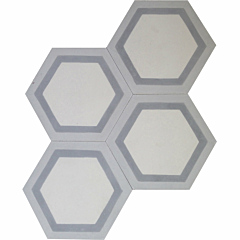 Hexagonal Marco Grey Encaustic Cement Tile