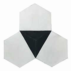 Hexagonal Triangles Black and White 17cm*20cm
