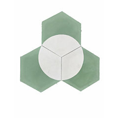 Hexagonal Tulum Verde Green Encaustic Cement Tile 17cm*20cm