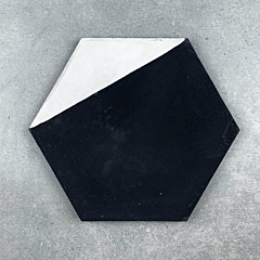 Hexagonal Triangles White and Black 17cm*20cm