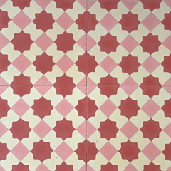 Marrakech Red Encaustic Cement Tile 20cm20cm