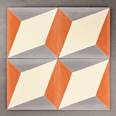 Nadia Burnt Orange Encaustic Cement Tile 20cm*20cm