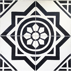 Poitiers Black & White Encaustic Cement Tile 20cm*20cm