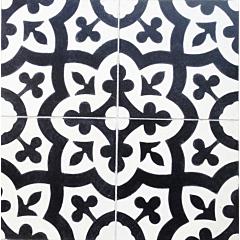 Anais Black & White Encaustic Cement Tile 20cm*20cm