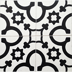 Sofia Black & White Encaustic Cement Tile 20cm*20cm