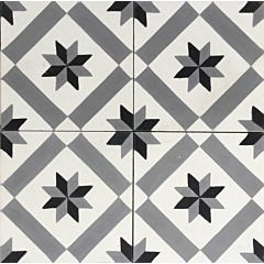 Victoria Black and White Encaustic Cement Tile 20cm*20cm
