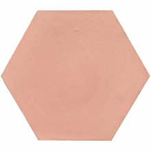 27 Salmon Pink - Hexagonal Solid Colour Encaustic Cement Tiles 17cm x 20cm