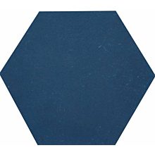44 Marine Blue - Hexagonal Solid Colour Encaustic Cement Tiles 17cm x 20cm