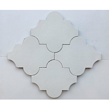 01 White - Solid Colour Arabesque Encaustic Cement Tile 20cm*17cm